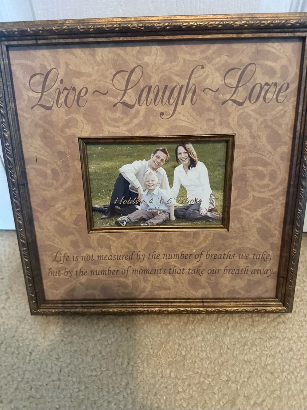 Live Laugh Love Framed Photo Display - Brown